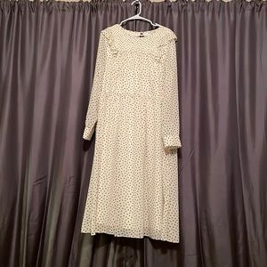 Madewell chiffon & ruffle polka dot midi dress